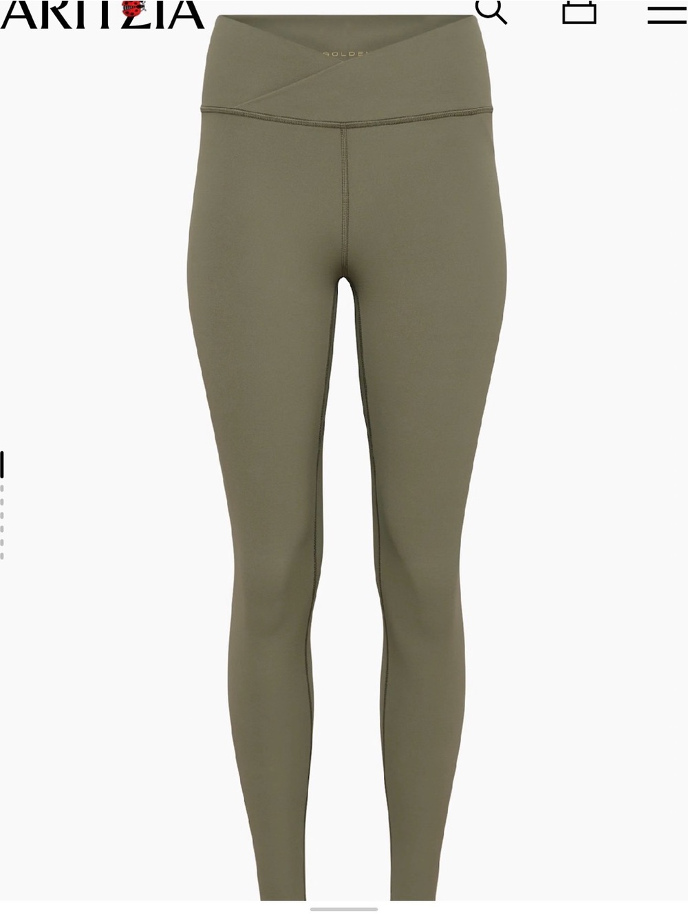 Aritzia crossover golden butter leggings size 6 green color